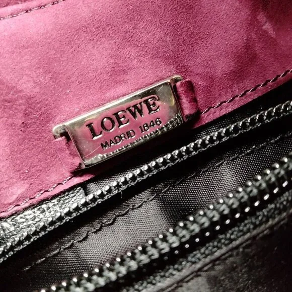 Authentic Loewe Shoulder Bag Bordeaux Suede Leather - Picture 9 of 9